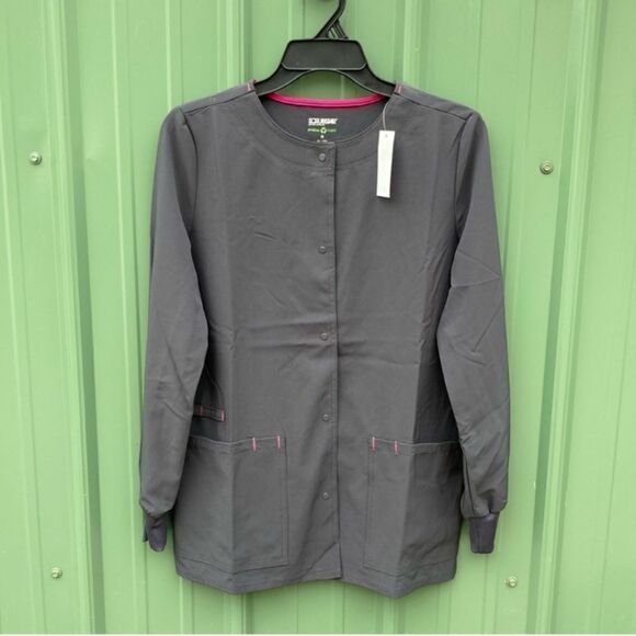 Ethical Fabric Stretch Snap Front Active Warm Up Scrub Jacket Size XS - Picture 1 of 6